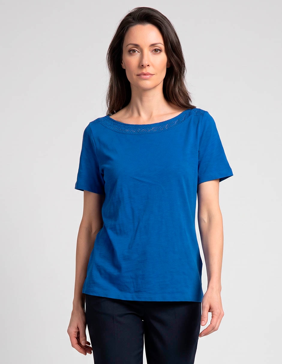 Playera manga corta cuello redondo para mujer