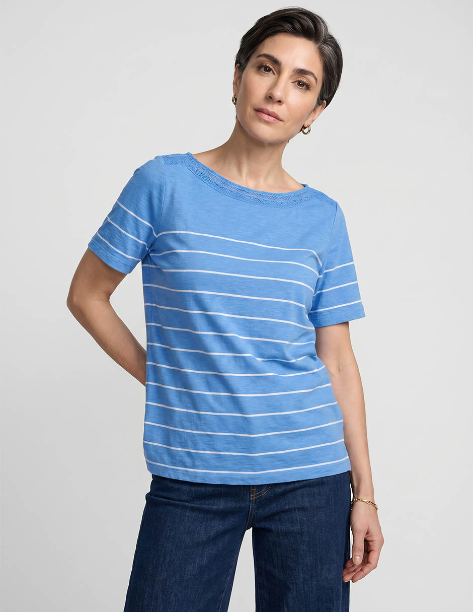 Playera manga corta cuello redondo para mujer