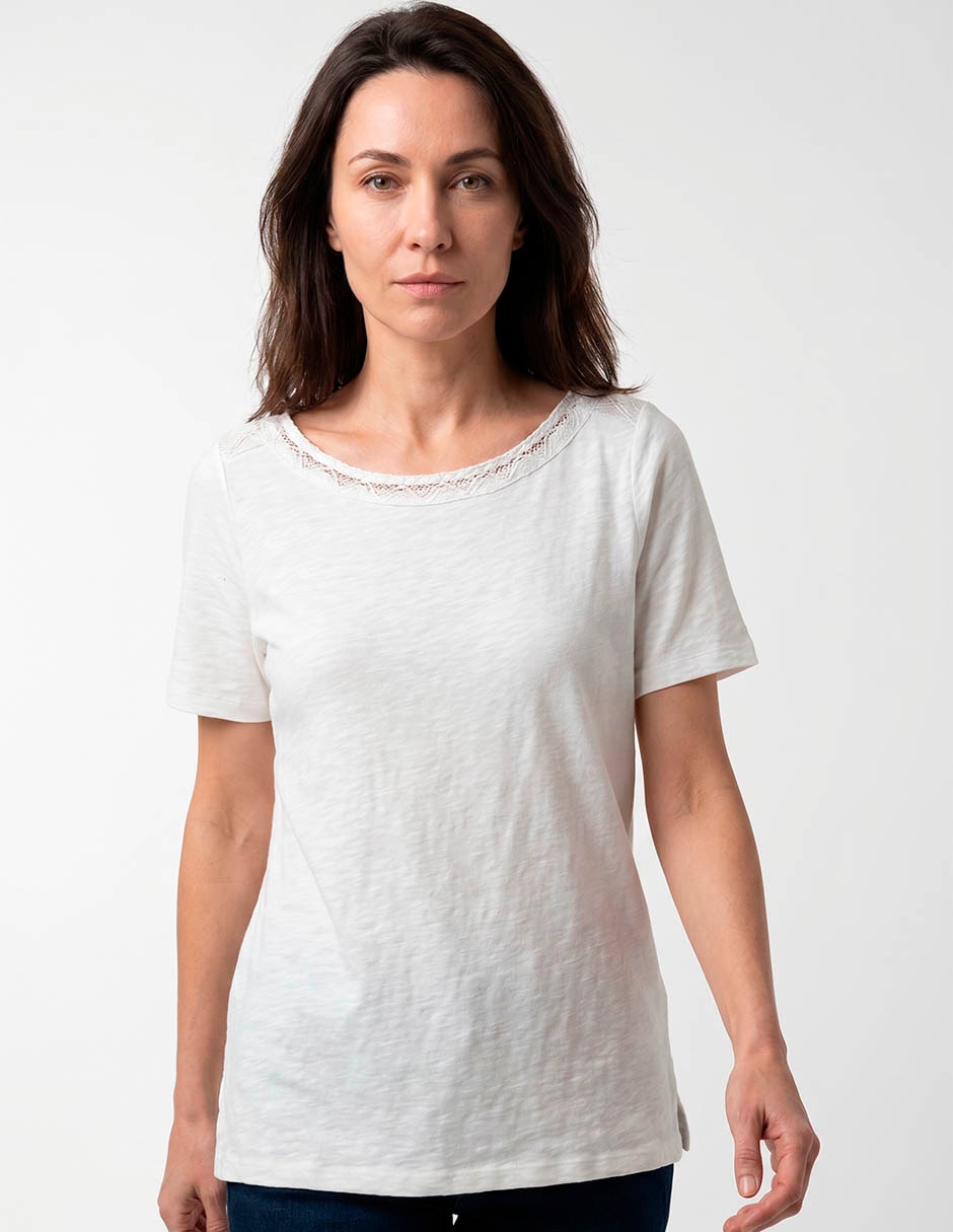 Playera manga corta cuello redondo para mujer Playera manga corta cuello redondo para mujer