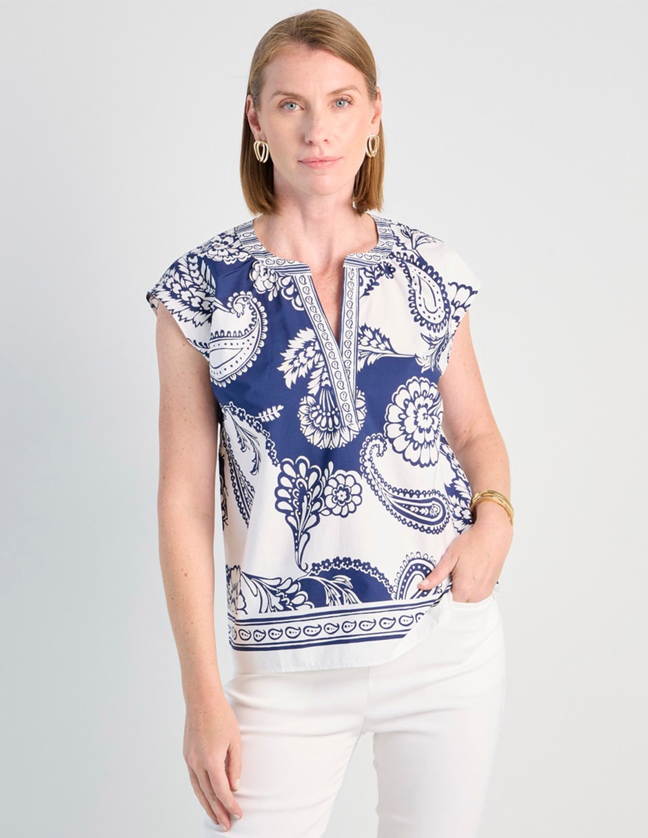 Blusa manga corta para mujer