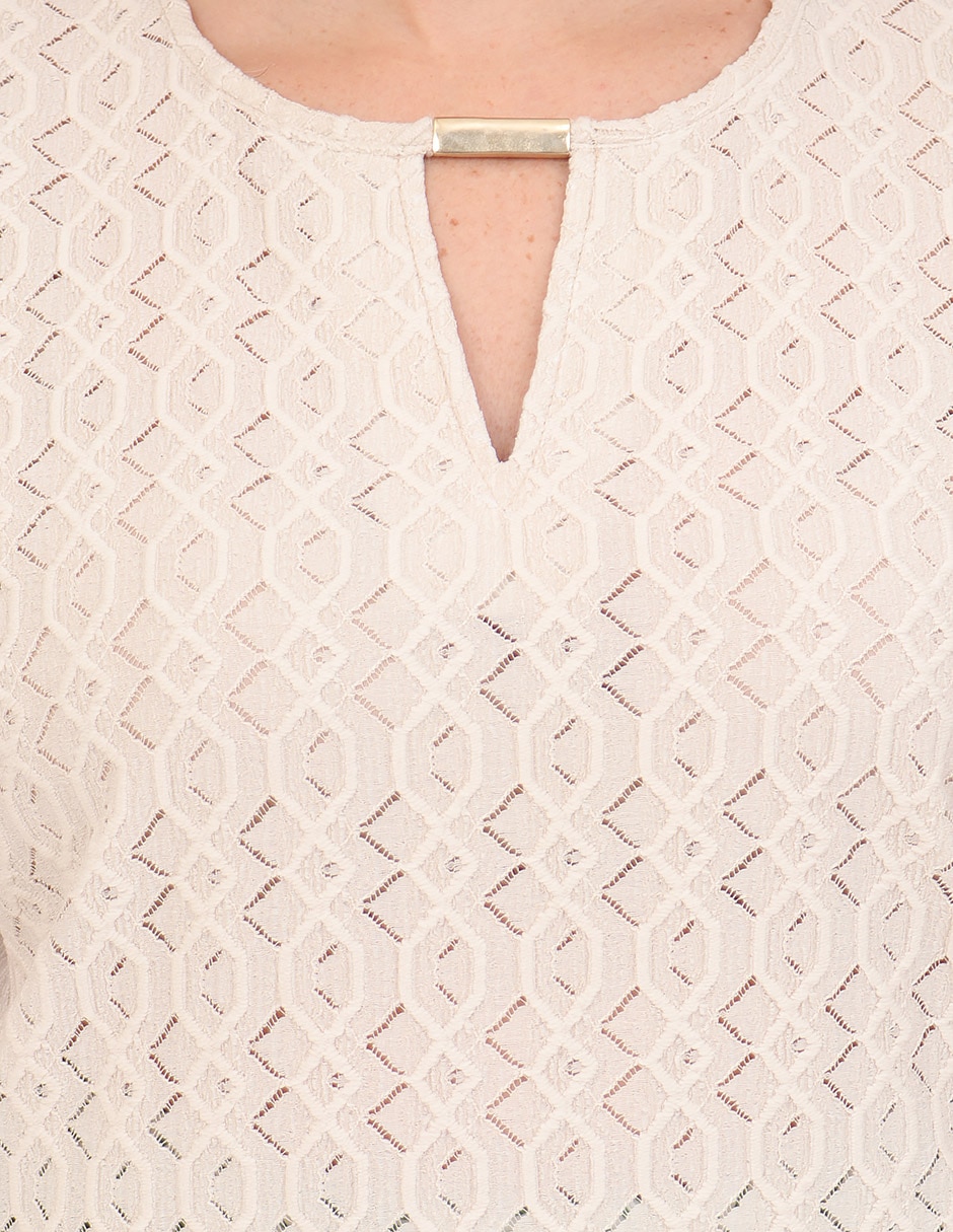 Blusa duplan petite manga corta para mujer