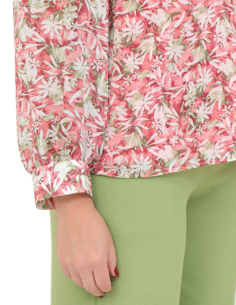 Blusa duplan petite manga larga para mujer