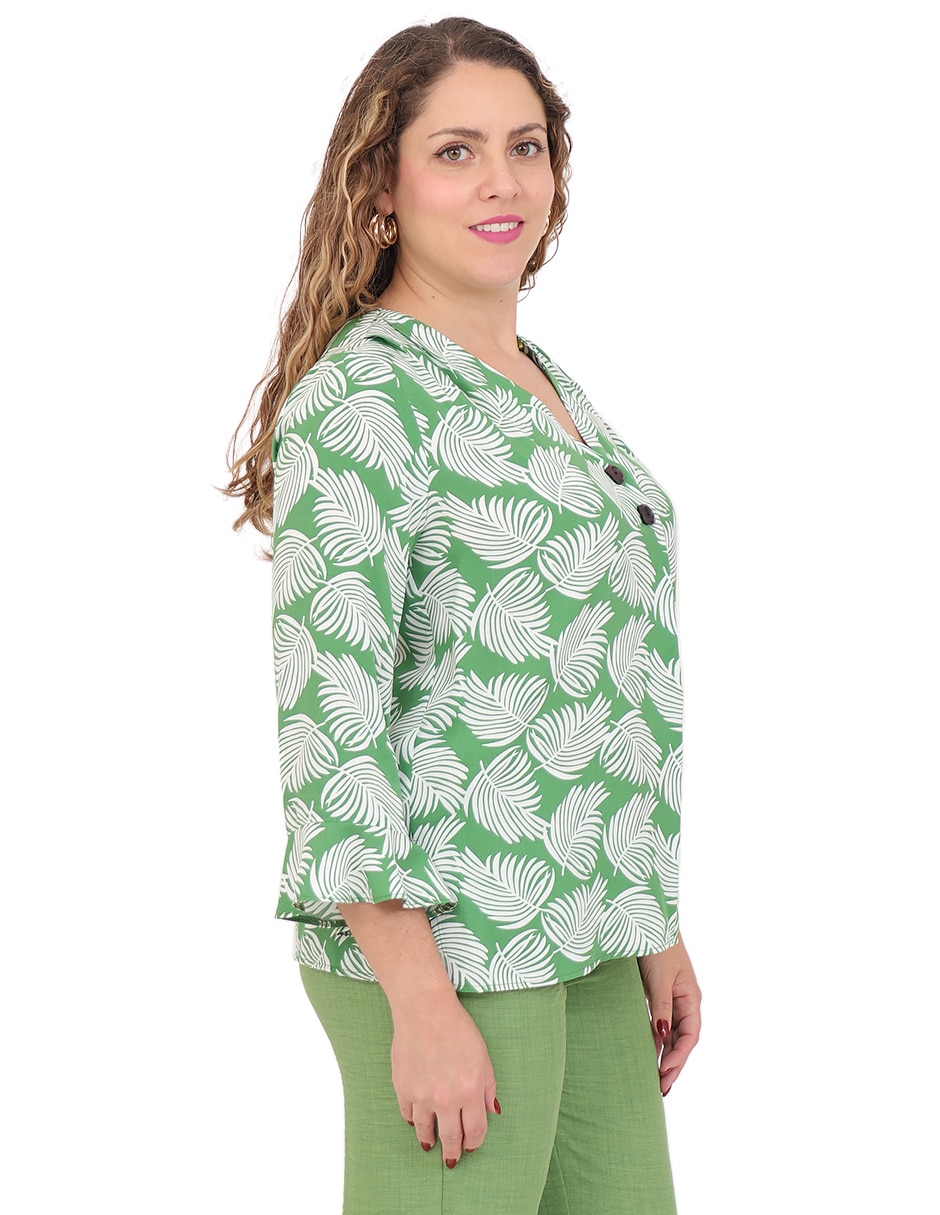 Blusa duplan petite manga corta para mujer