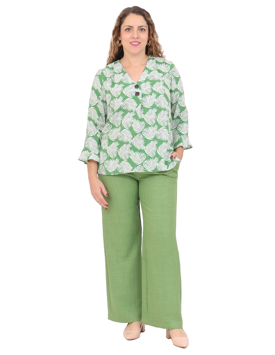 Blusa duplan petite manga corta para mujer