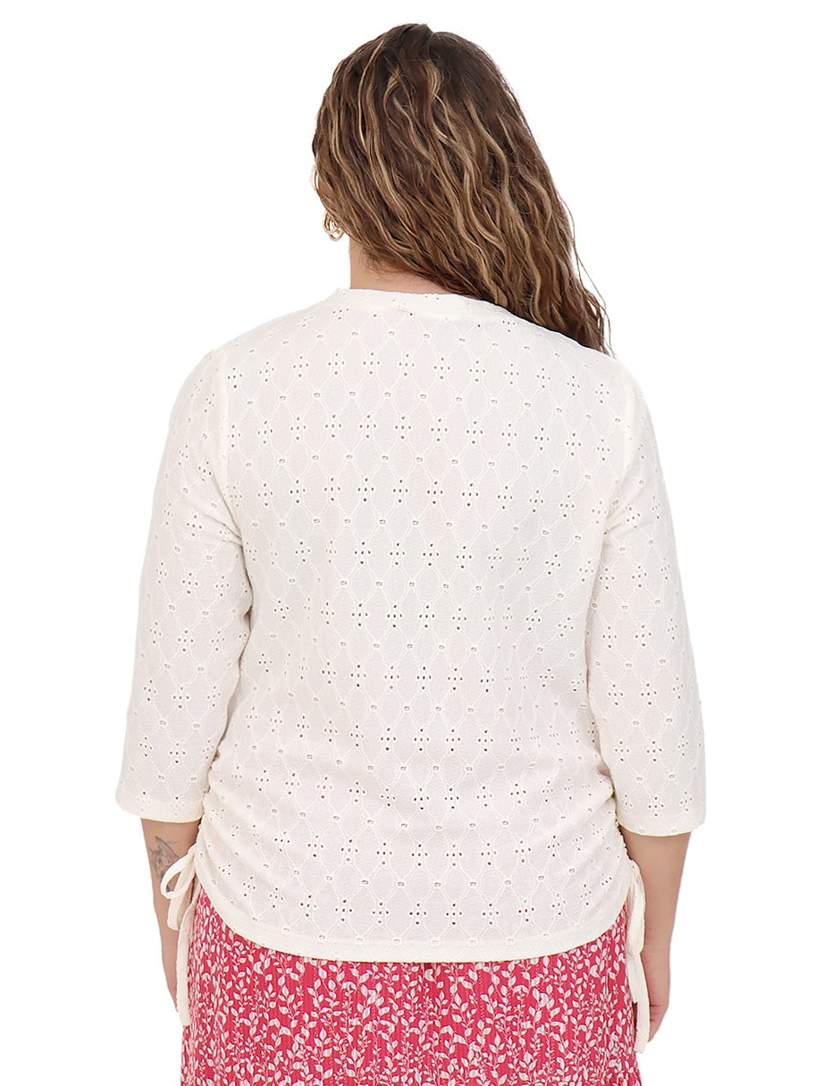 Blusa duplan petite manga 3/4 para mujer