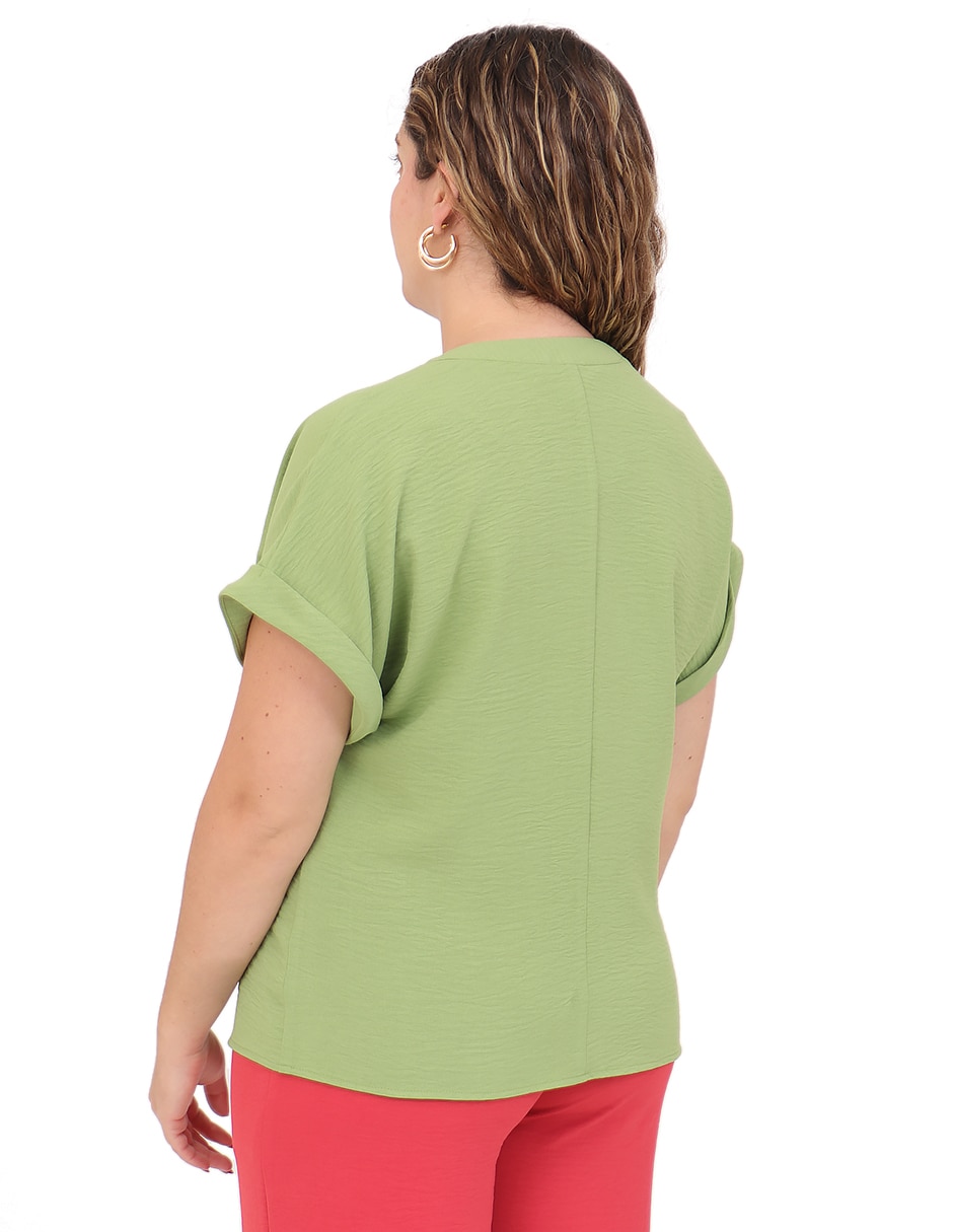 Blusa duplan petite manga corta para mujer