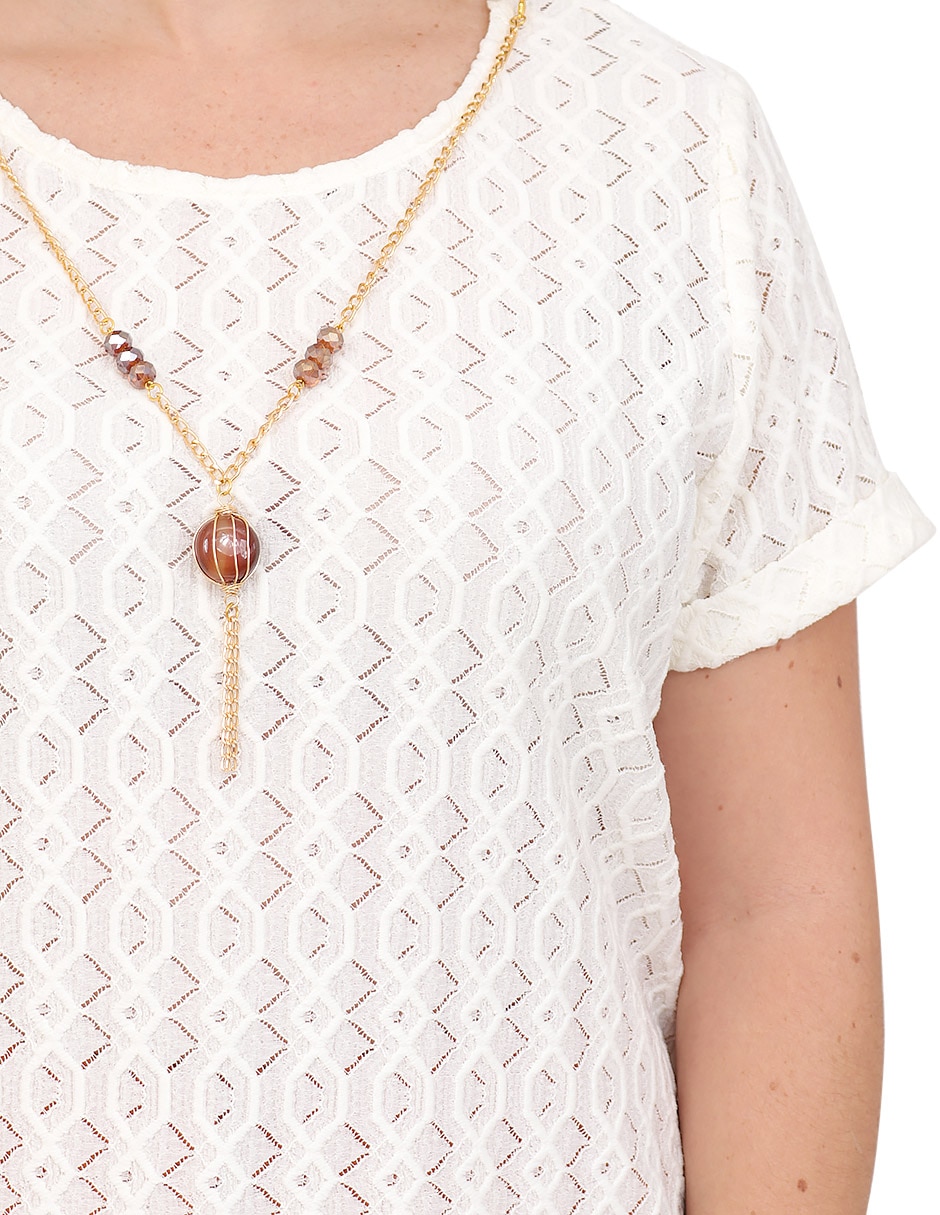 Blusa duplan petite manga corta para mujer