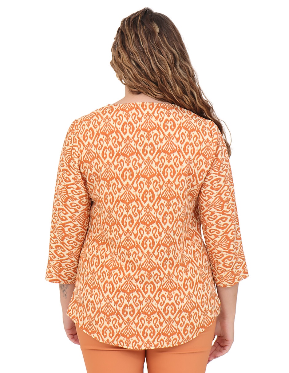 Blusa duplan petite manga 3/4 para mujer