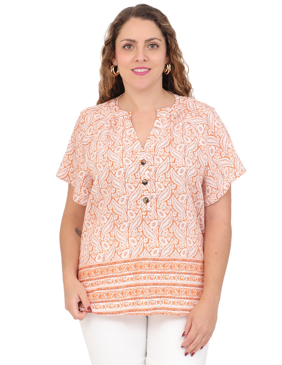 Blusa manga corta para mujer