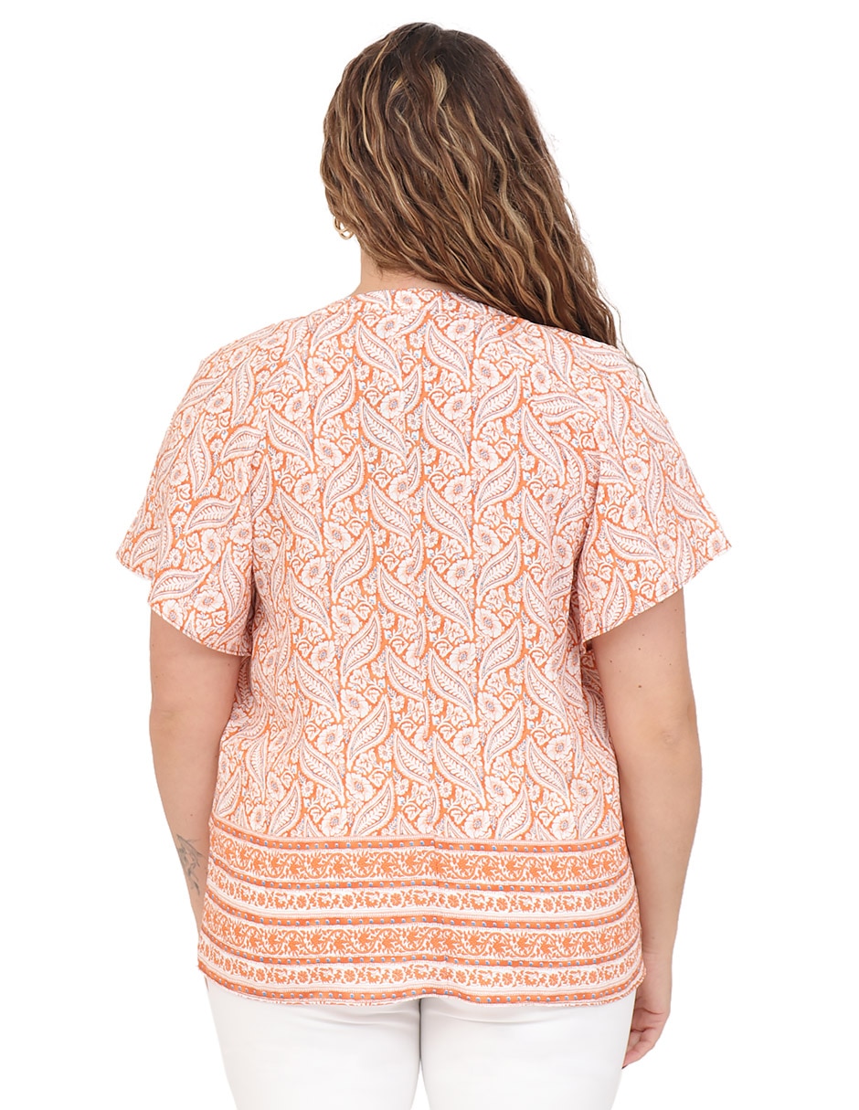 Blusa duplan petite manga corta para mujer
