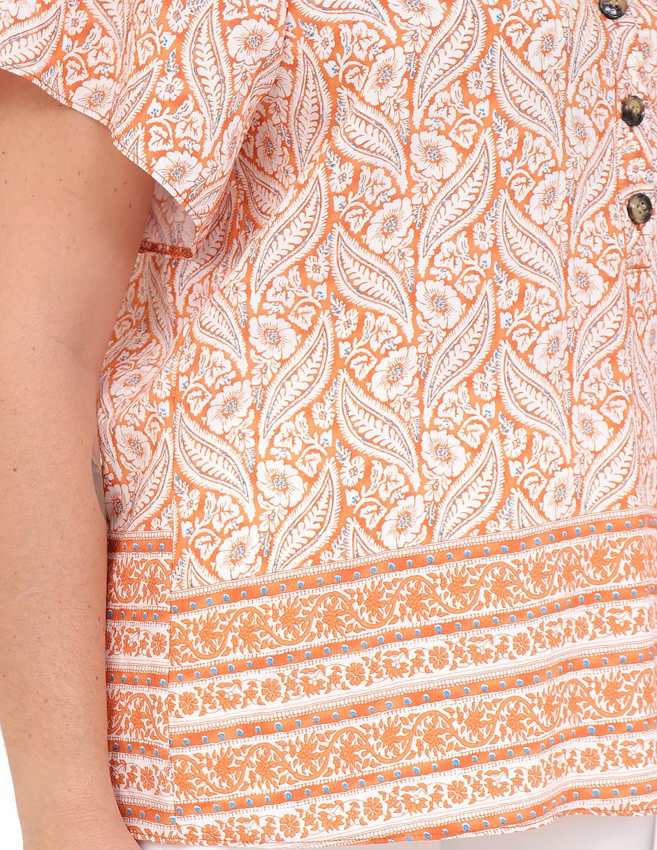 Blusa duplan petite manga corta para mujer