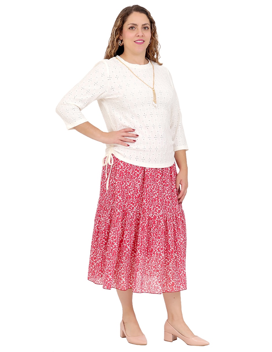 Falda a la rodilla duplan petite a la cintura
