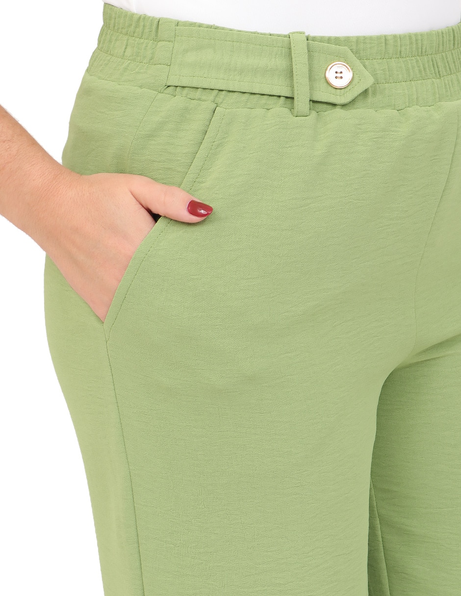 Pantalón pijamero duplan petite slim para mujer