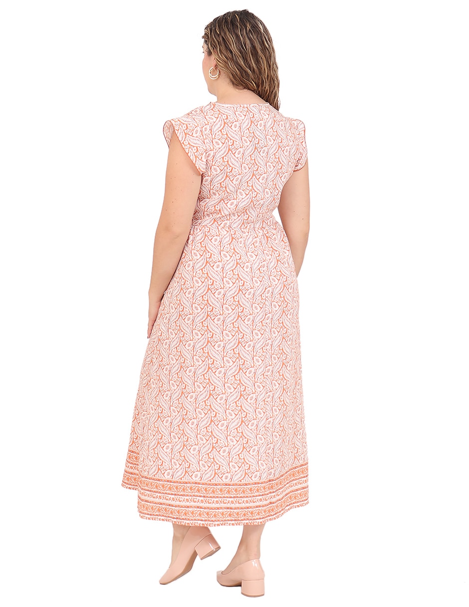 Vestido midi casual duplan petite para mujer