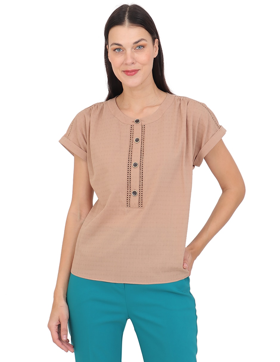 Blusa manga corta para mujer