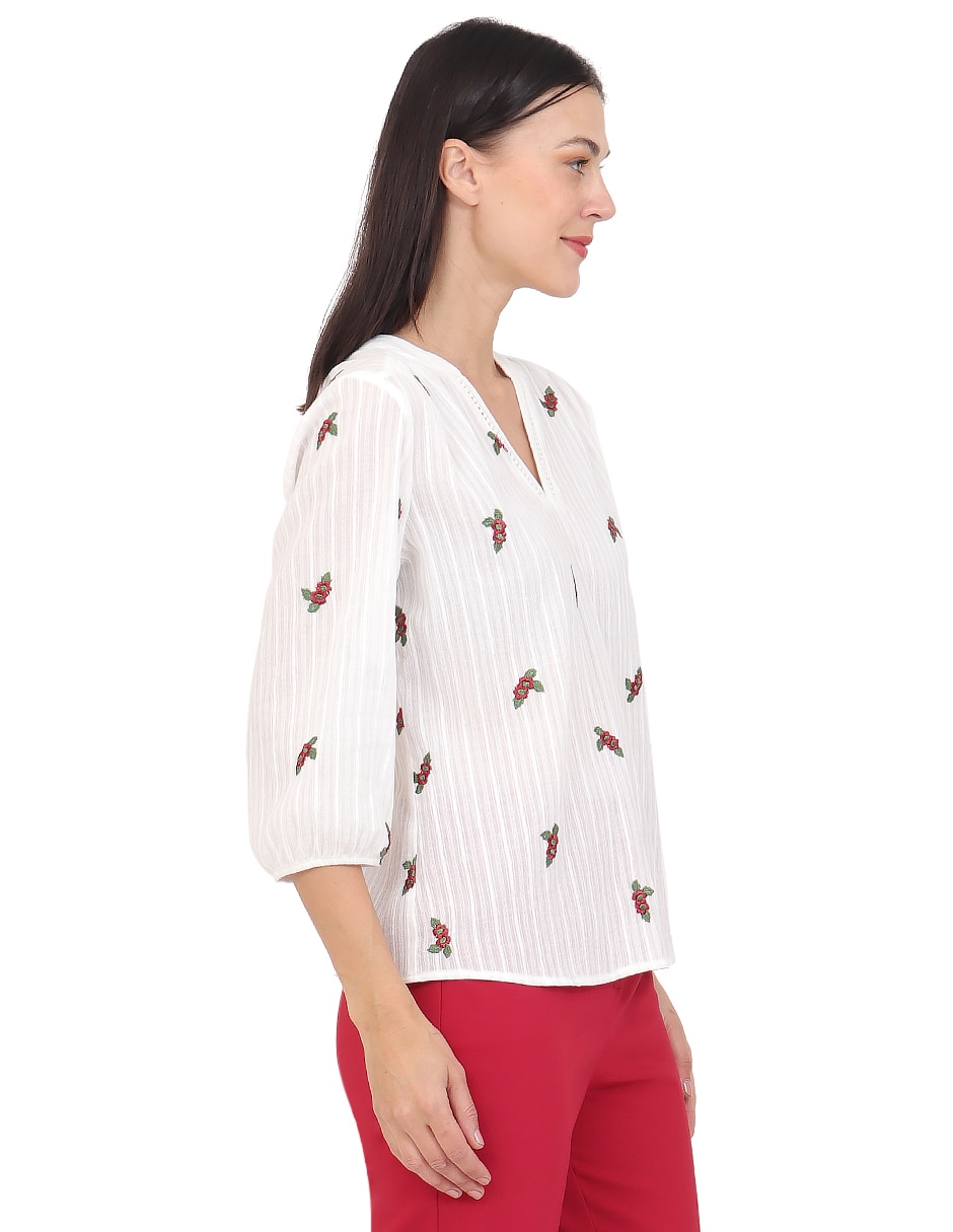 Blusa duplan manga 3/4 para mujer