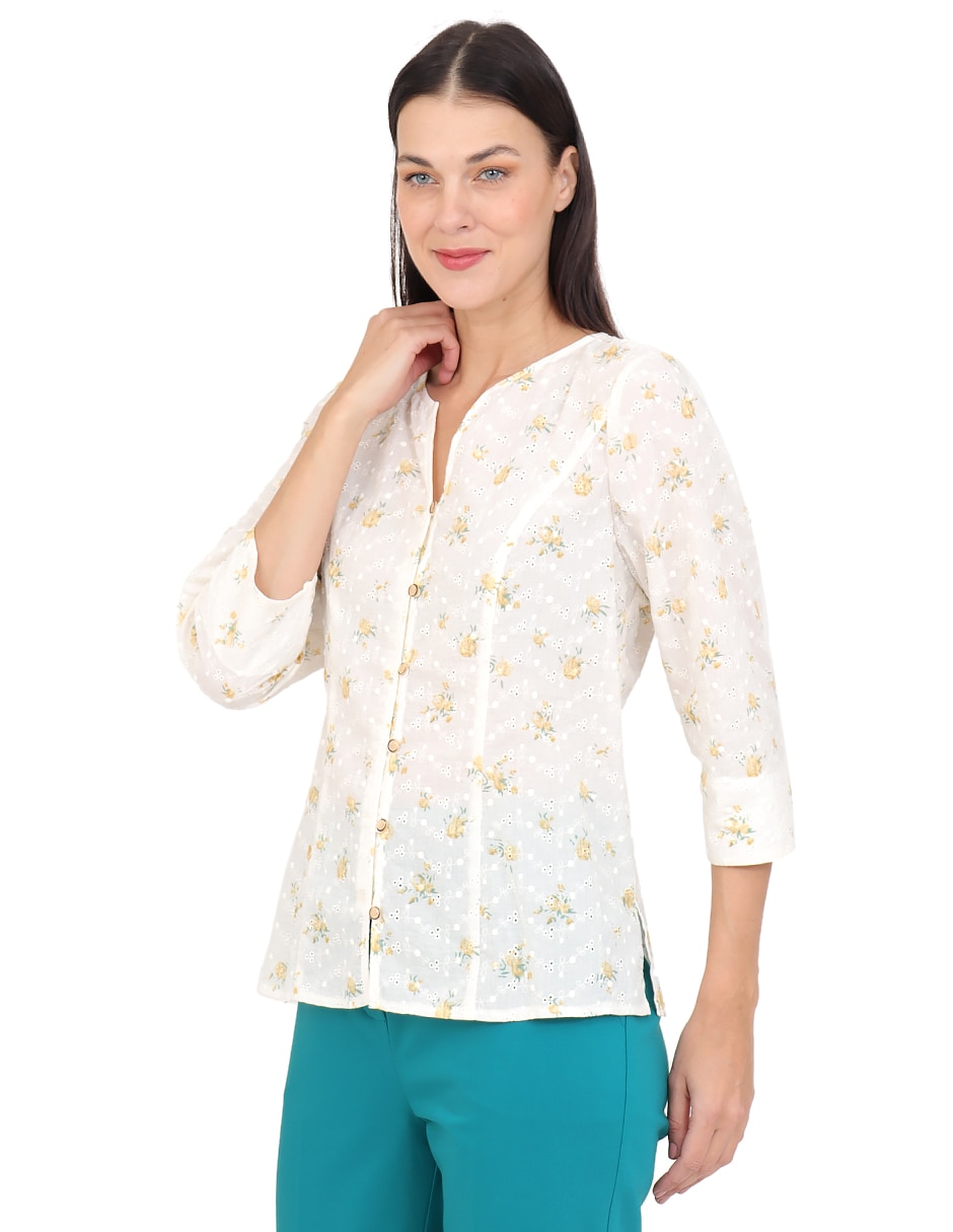 Blusa duplan manga 3/4 para mujer