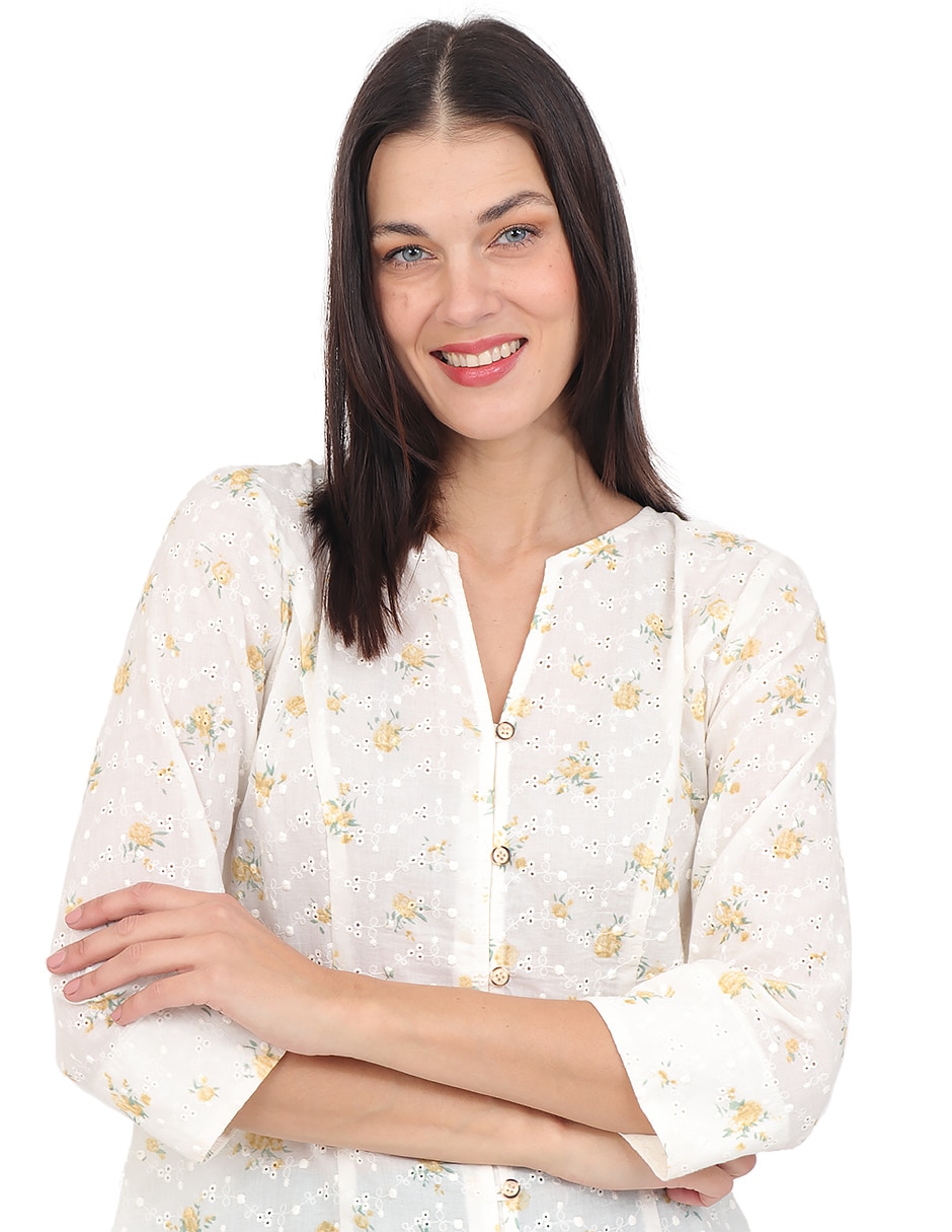 Blusa duplan manga 3/4 para mujer