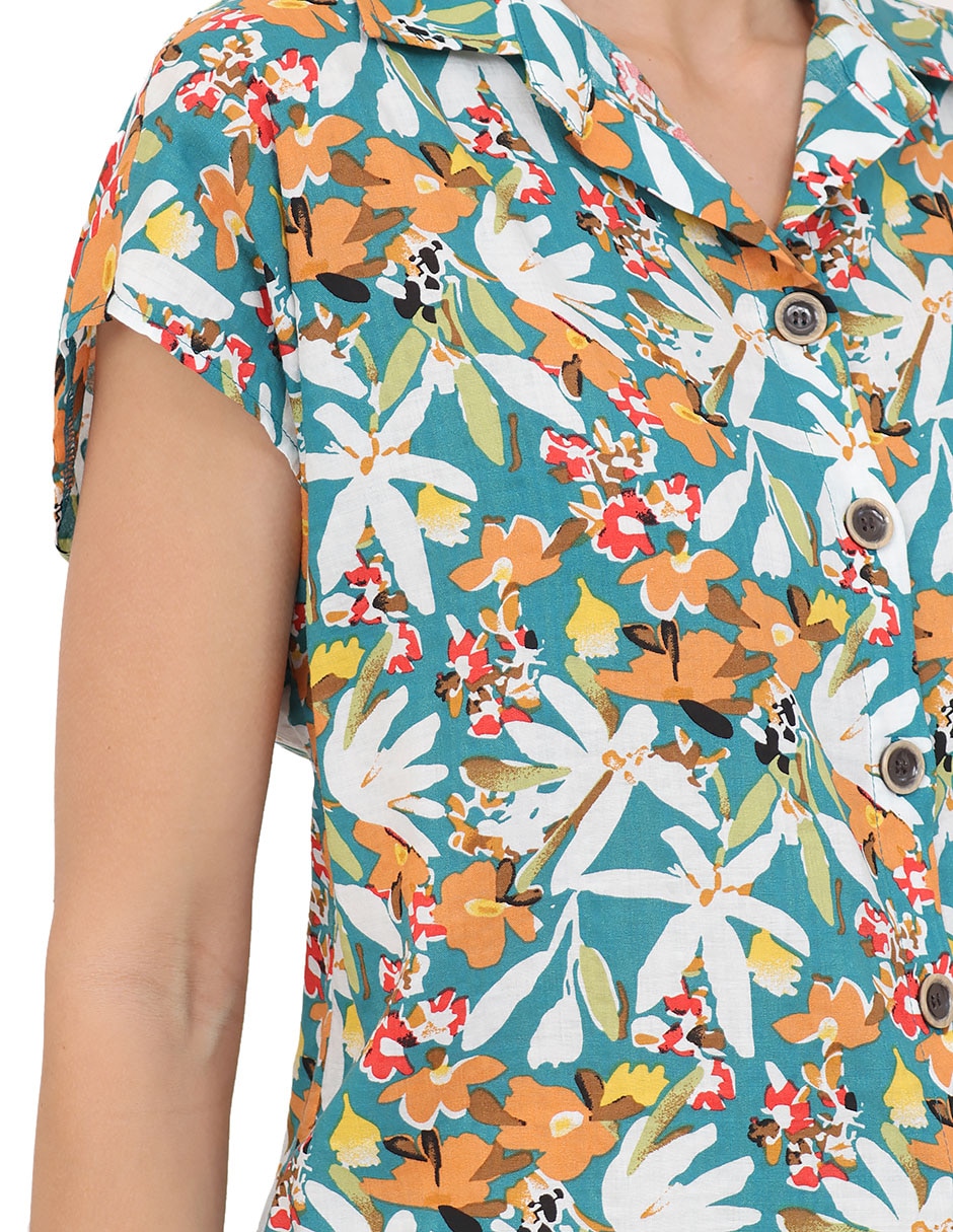 Blusa duplan manga corta para mujer