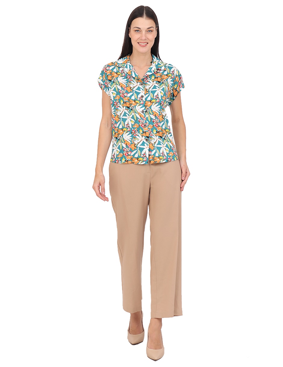 Blusa duplan manga corta para mujer