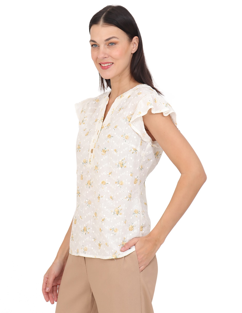 Blusa duplan manga corta para mujer