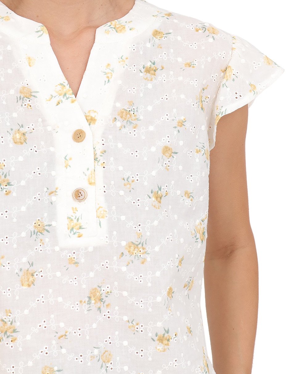 Blusa duplan manga corta para mujer
