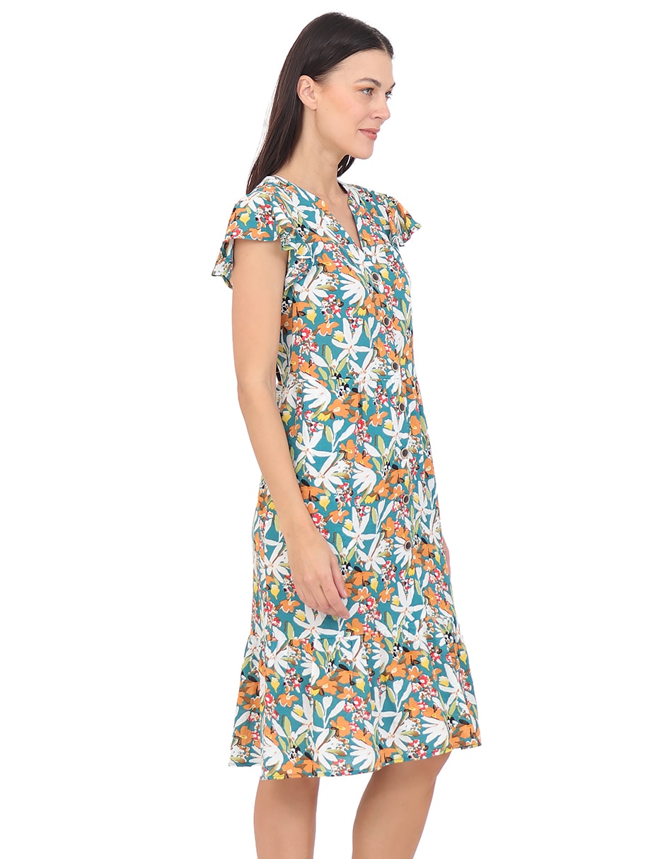 Vestido a la rodilla casual duplan para mujer