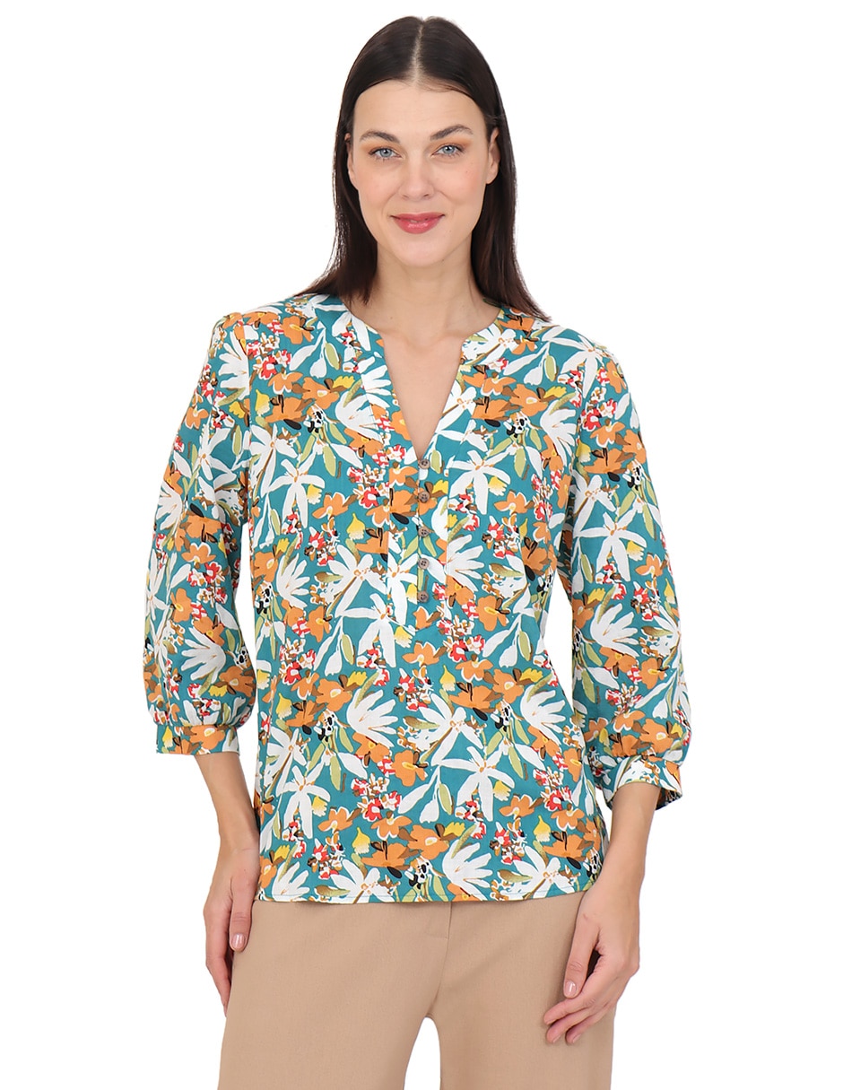 Blusa manga 3/4 para mujer Blusa manga 3/4 para mujer