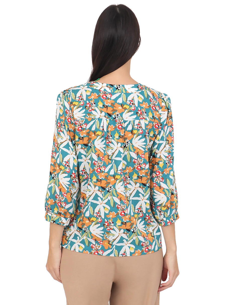 Blusa duplan manga 3/4 para mujer