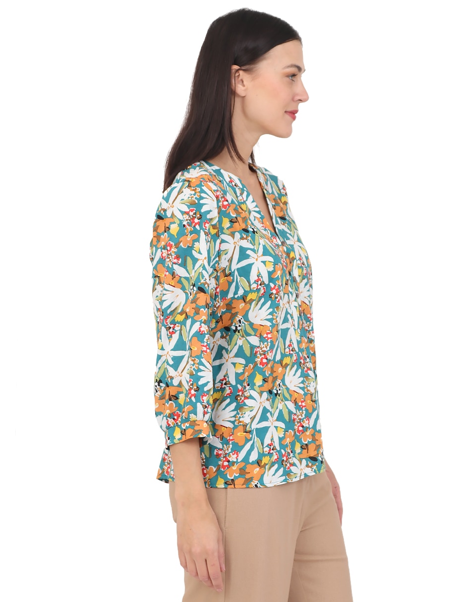 Blusa duplan manga 3/4 para mujer
