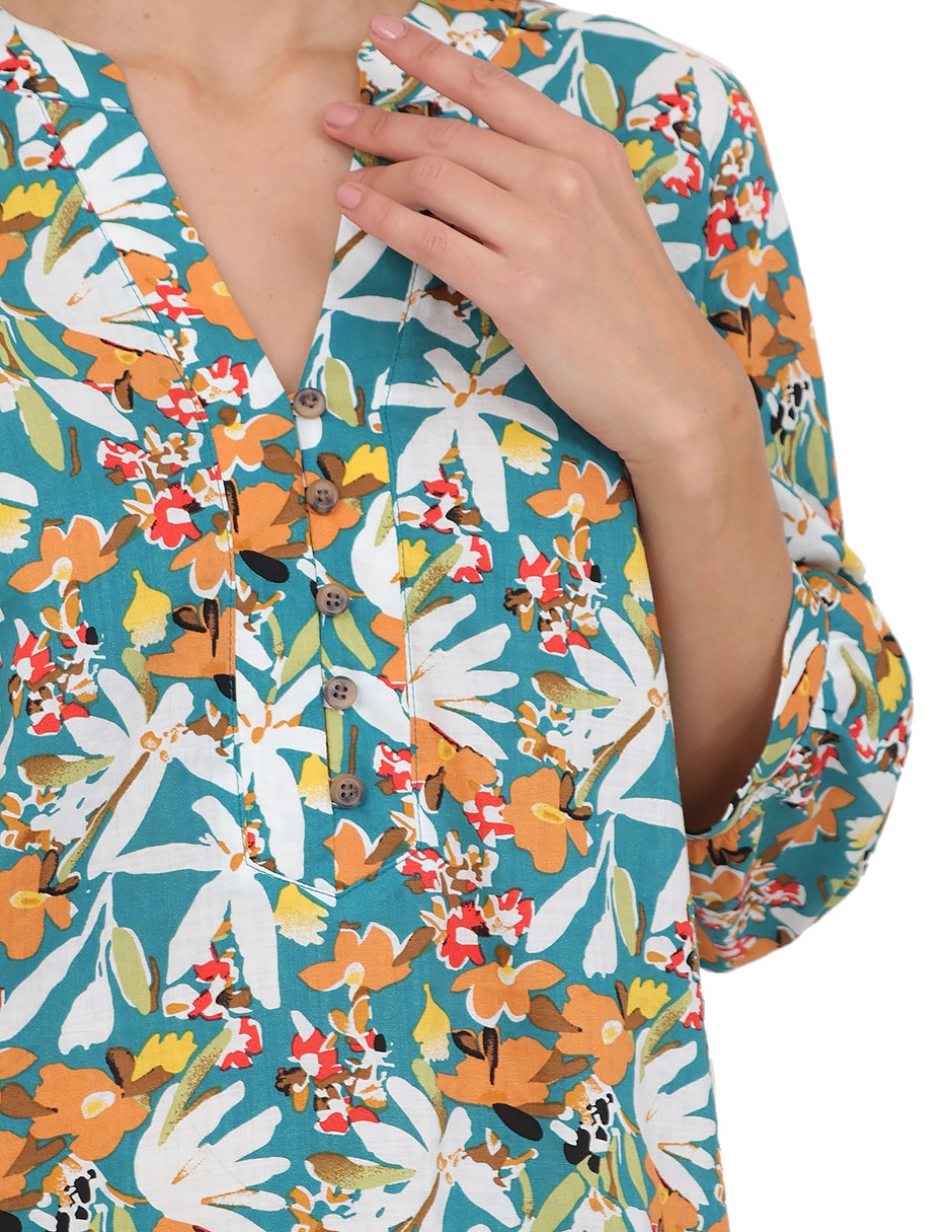 Blusa duplan manga 3/4 para mujer