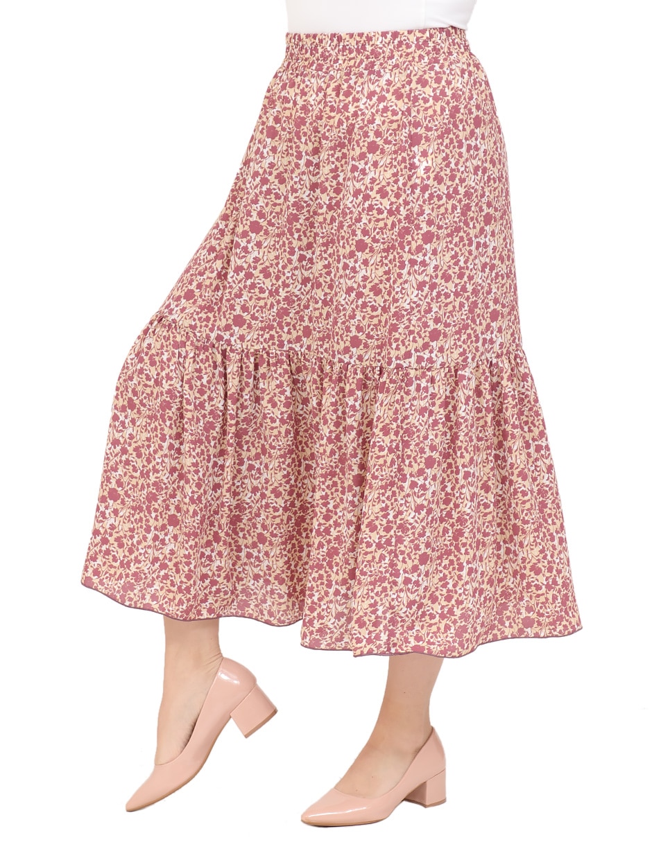 Falda midi duplan petite a la cintura