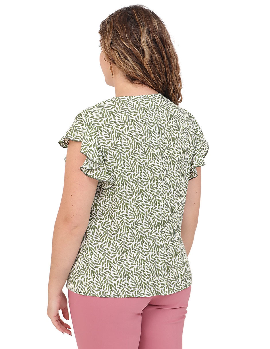 Blusa duplan petite manga corta para mujer