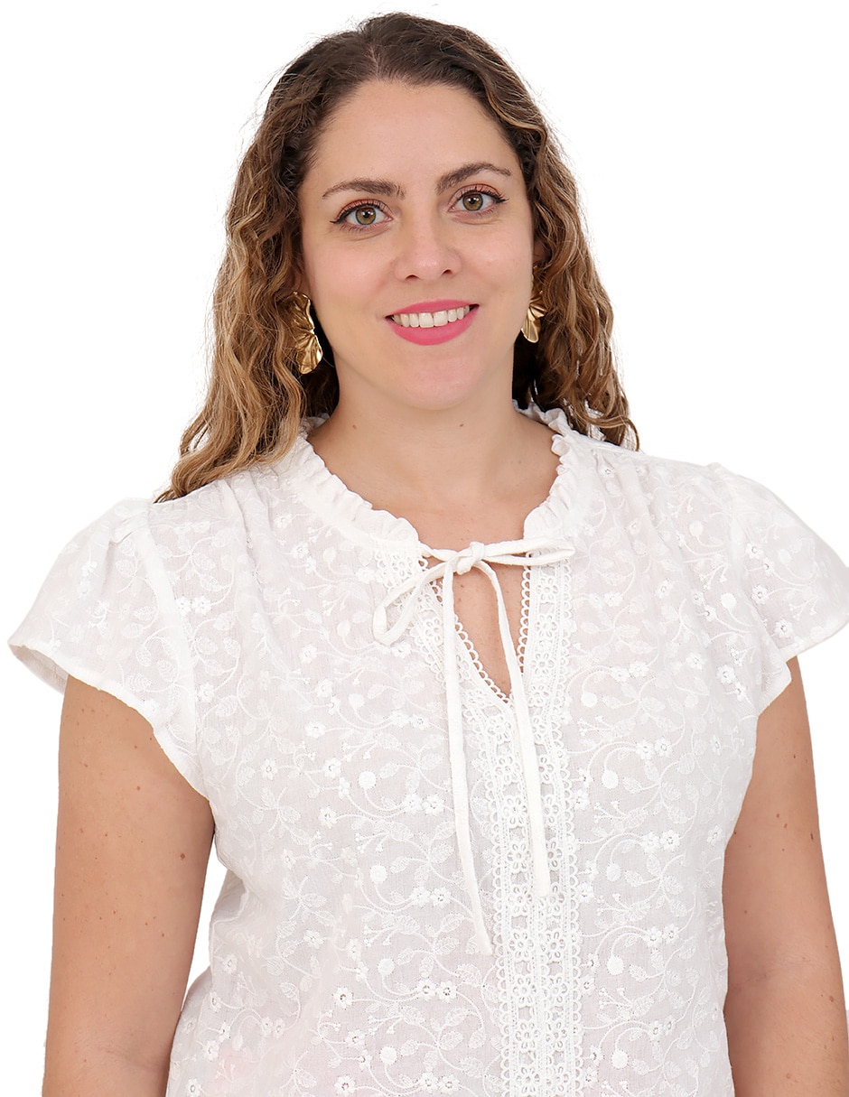 Blusa duplan petite manga corta para mujer