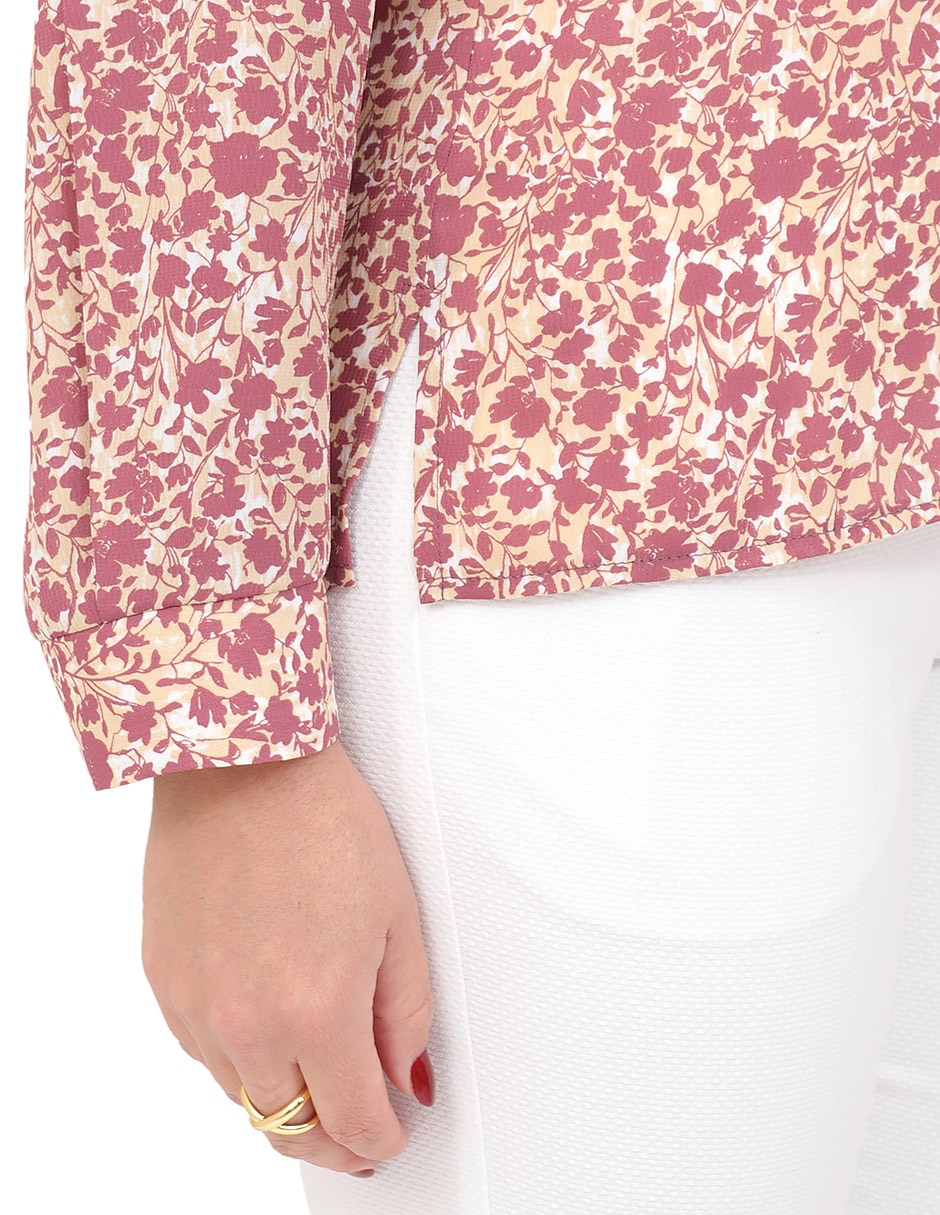 Blusa duplan petite manga larga para mujer