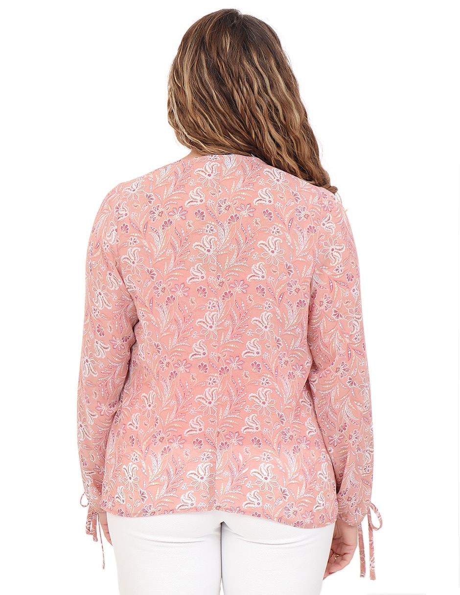 Blusa duplan petite manga larga para mujer