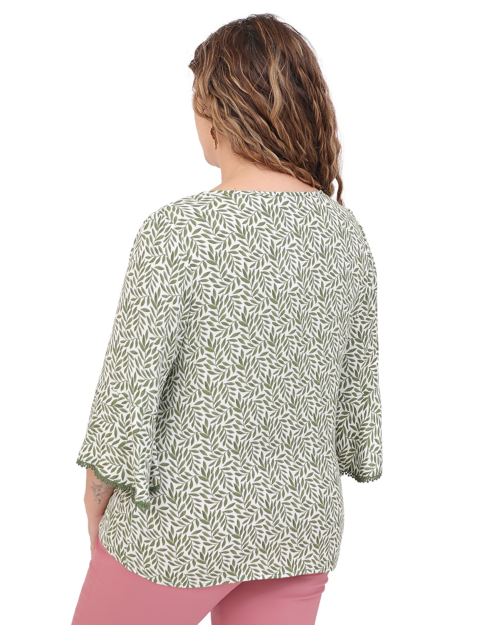 Blusa duplan petite manga 3/4 para mujer
