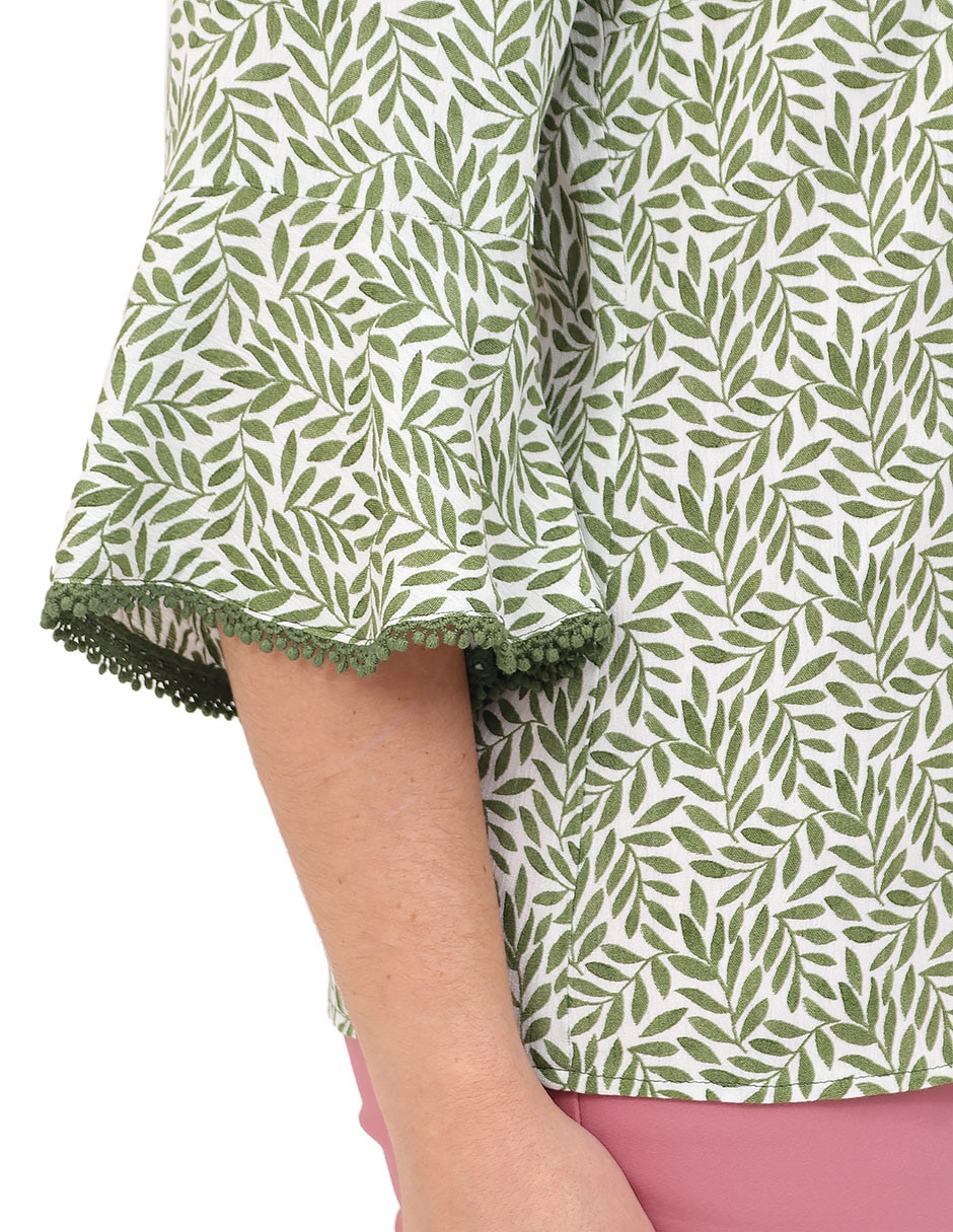 Blusa duplan petite manga 3/4 para mujer