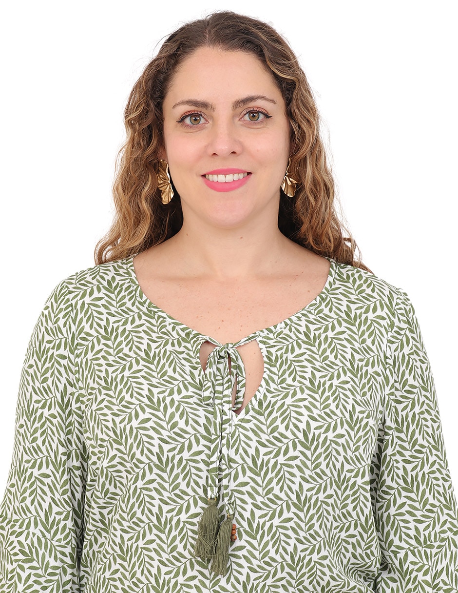 Blusa duplan petite manga 3/4 para mujer