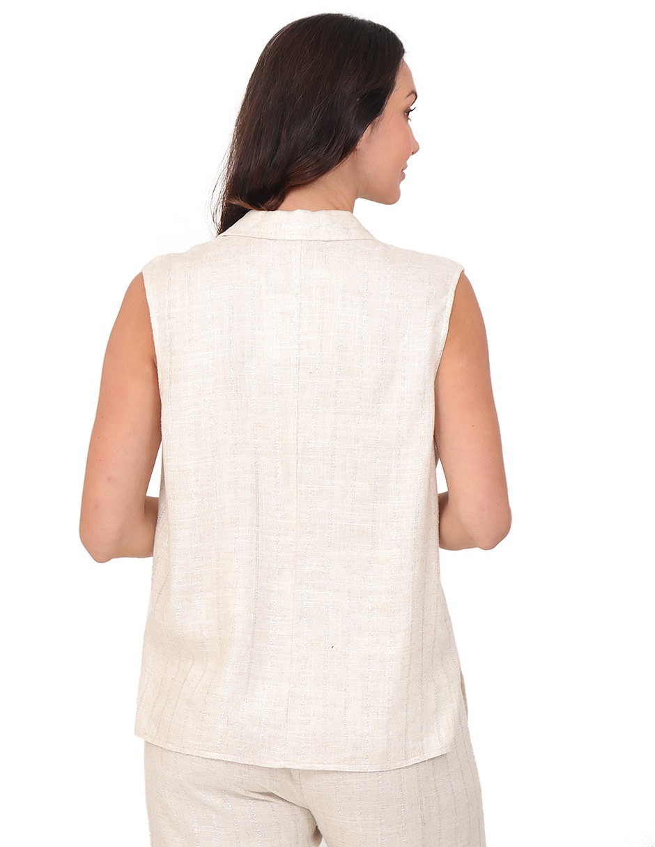 Blusa duplan sin manga para mujer