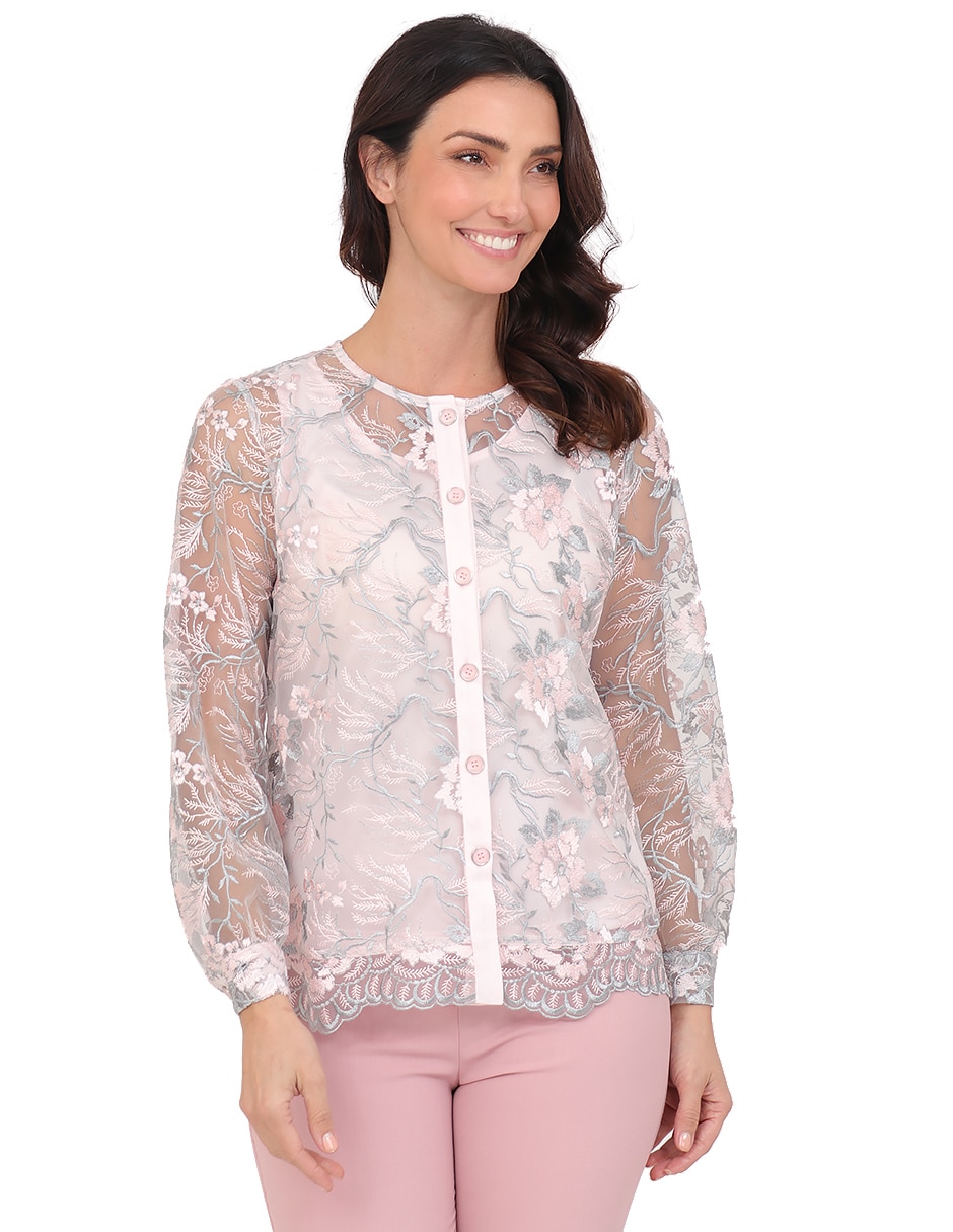Blusa cuello redondo para mujer