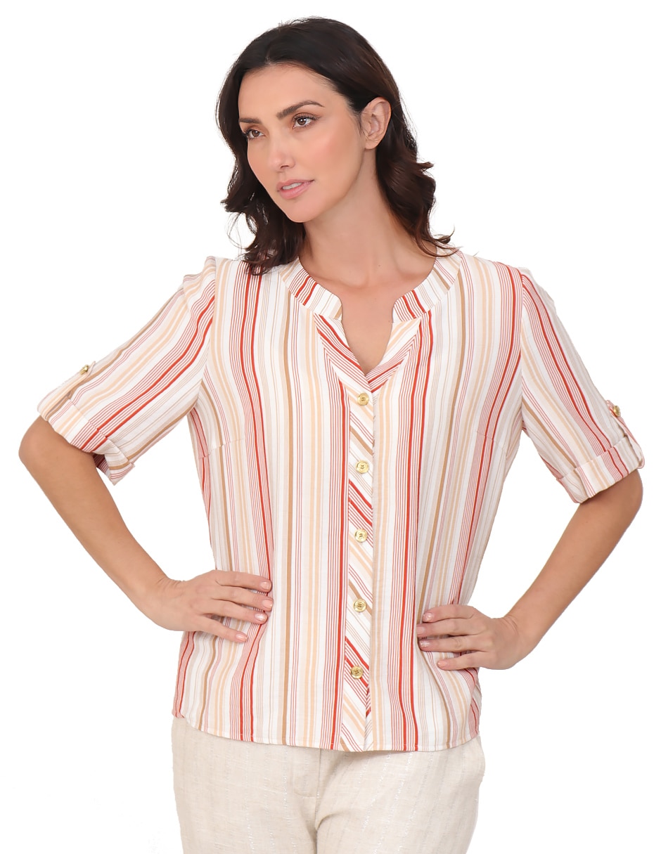 Blusa manga al codo para mujer