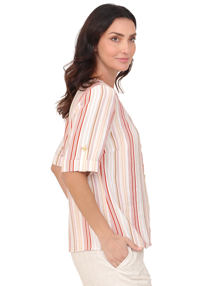 Blusa manga al codo para mujer 3