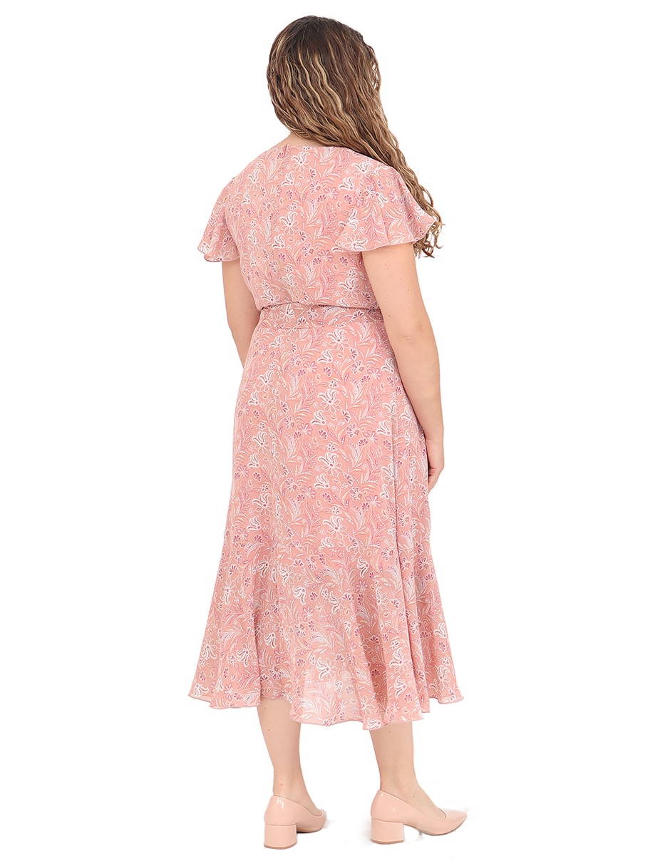Vestido midi casual duplan petite para mujer