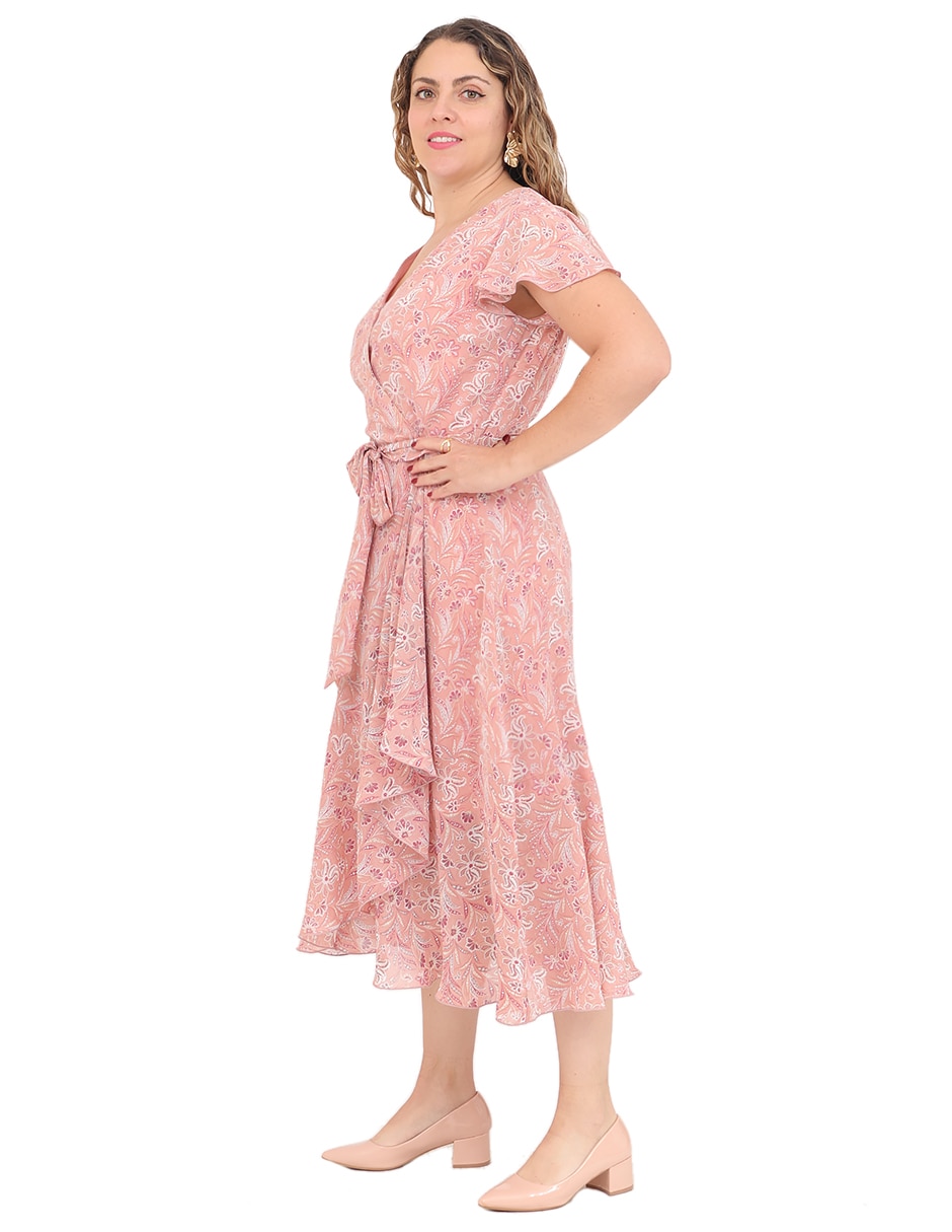Vestido midi casual duplan petite para mujer