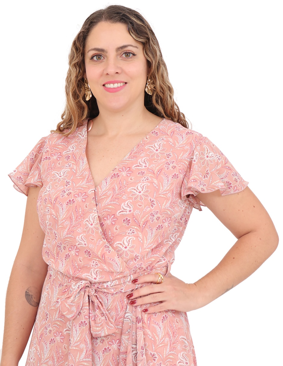 Vestido midi casual duplan petite para mujer