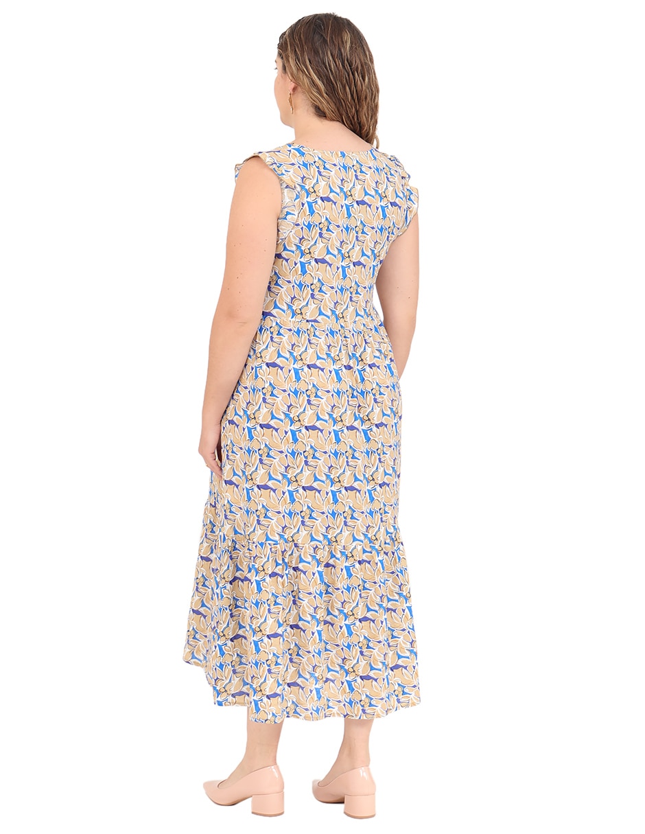 Vestido midi casual duplan petite para mujer