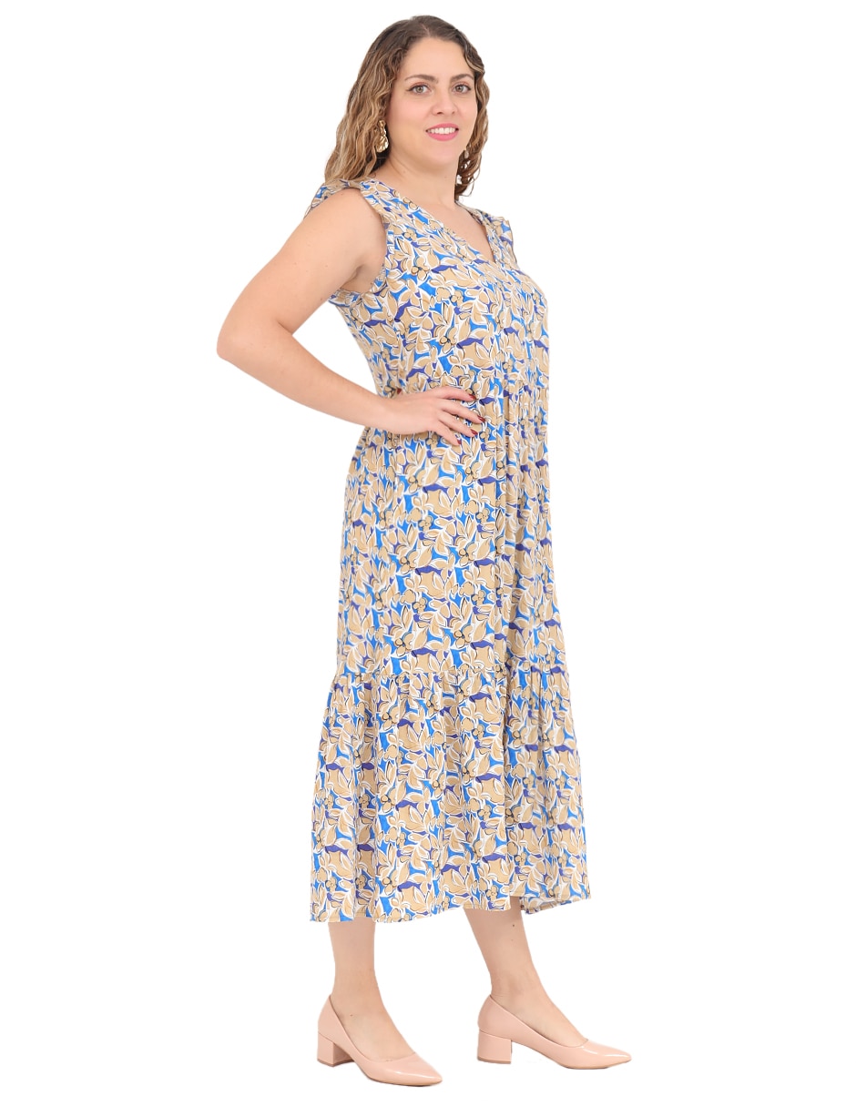 Vestido midi casual duplan petite para mujer