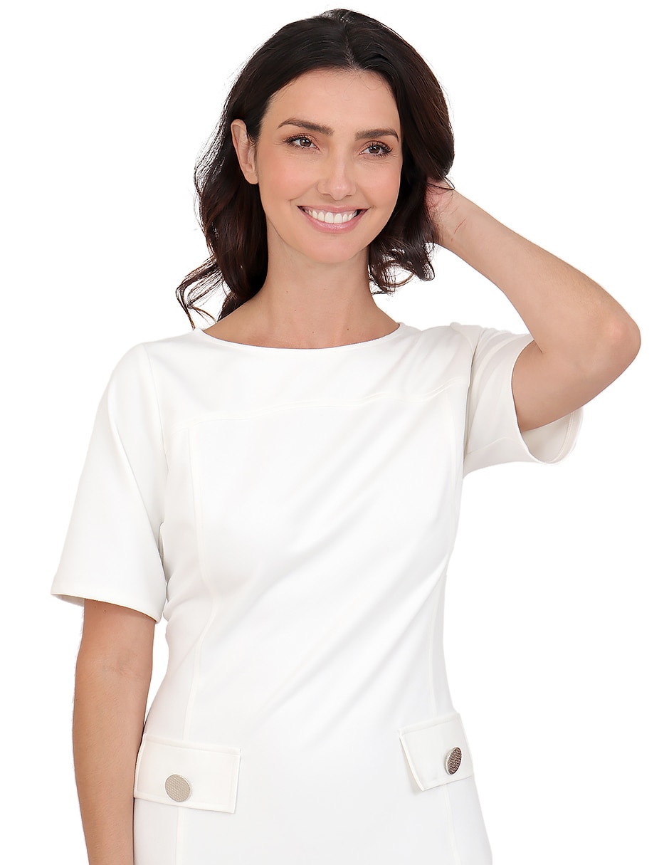 Vestido a la rodilla formal duplan para mujer