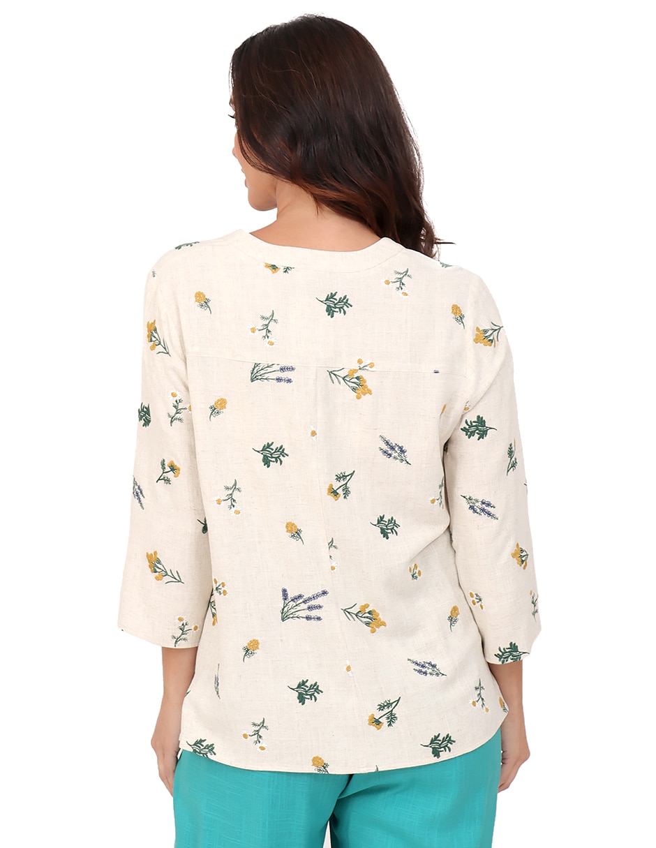 Blusa duplan manga 3/4 para mujer